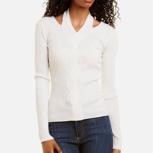 NWT $345 Small Jonathan Kimkhai Janessa Rib Knit Cutout Sweater Beige Sand